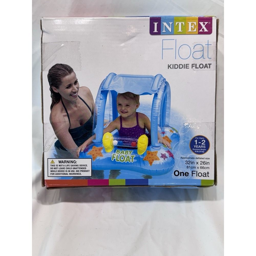 Intex Kiddie Float‎ Inflatable Swimming Pool Baby Tube Raft W/canopy age 1 - 2